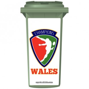 Wales Rugby Champions Shield Wheelie Bin Sticker Panel